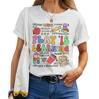 Retro Play Is Learning Kindergarten Teacher Daycare Women T-shirt | Mazezy AU