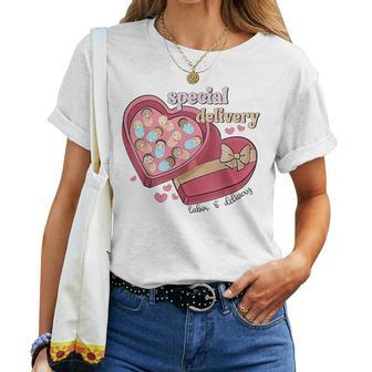 Special Delivery Labor And Delivery Nurse Valentine's Day Women T-shirt | Seseable CA