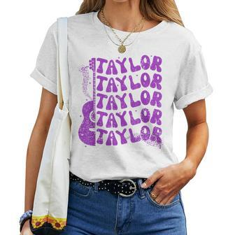 Taylor First Name I Love Taylor Girl Groovy 80'S Vintage Women T-shirt - Monsterry UK