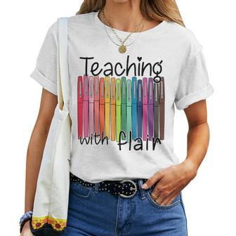Teaching With Flair Preschool Teacher First Day Of School Women T-shirt | Seseable CA