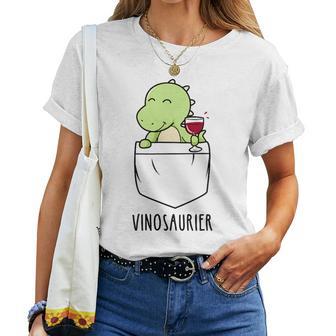 Vinosaur Wine Lover Dinoino Dinosaur Wine Drinker T-shirt Frauen - Geschenkecke