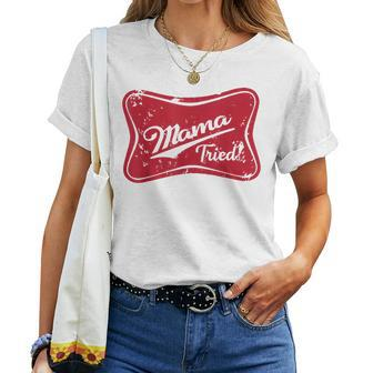Vintage Mama Tried Retro Country Outlaw Music Western Women T-shirt - Monsterry