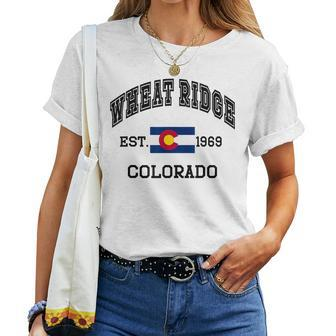 Vintage Wheat Ridge Colorado Co State Flag Women T-shirt | Mazezy CA