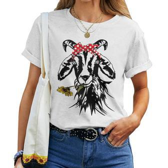 Women's Goats Bandana Farm Animal Lover Goat Graphics Women T-shirt - Monsterry AU
