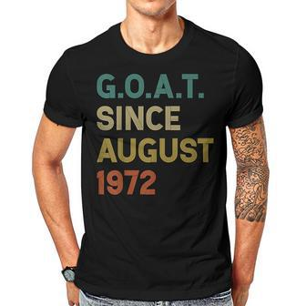 50Th Birthday 50 Years Old Goat Since August 1972 Men T-shirt Casual Daily Crewneck Short Sleeve Graphic Basic Unisex Tee - Thegiftio UK