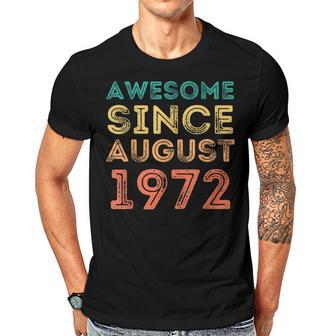 Awesome Since August 1972 50 Years Birthday Men T-shirt Casual Daily Crewneck Short Sleeve Graphic Basic Unisex Tee - Thegiftio UK