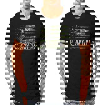 Vintage Us Army Dad With Camo American Flag Veteran Gift Men T-shirt Casual Daily Crewneck Short Sleeve Graphic Basic Unisex Tee - Thegiftio