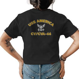 Uss America Cv 66 Cva Womens T-shirt Back Print | Mazezy