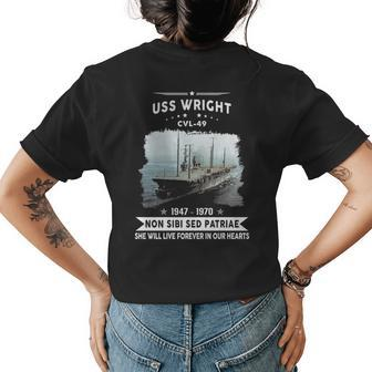 Uss Wright Cvl Womens T-shirt Back Print | Mazezy