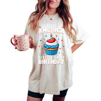 4Th Of July Birthday Party Boy Girl Fourth Of July Bday Usa Women's Oversized Comfort T-shirt - Monsterry UK