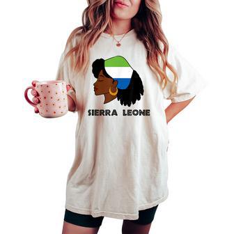 Afro Woman Sierra Leone Flag African Women's Oversized Comfort T-shirt - Monsterry