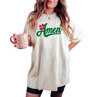 Amen Master Golf Tournament Golfing Girl Pink Flower Women's Oversized Comfort T-shirt | Mazezy AU