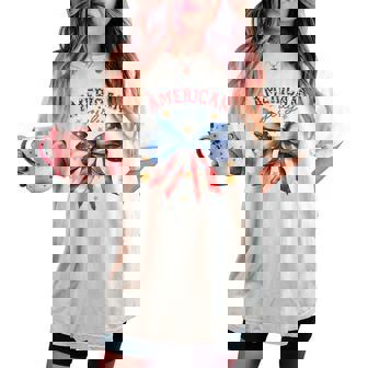 American Girly Coquette Bow 4Th Of July Flag Girls Women's Oversized Comfort T-shirt - Thegiftio