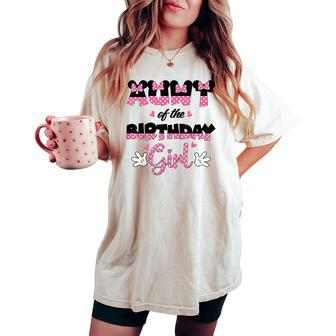 Aunt Of The Birthday Girl Mouse Family Matching Women's Oversized Comfort T-shirt - Seseable