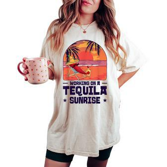 Bartender Mixing Tequila Sunrise Mexican Mexico Women's Oversized Comfort T-shirt - Monsterry CA