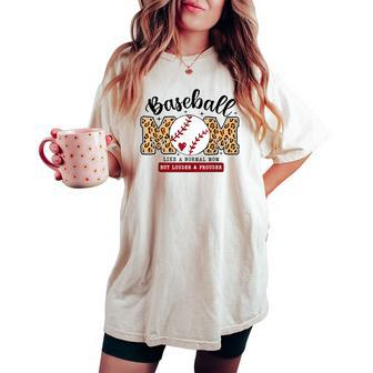 Baseball Mom Leopard Loud & Proud Baseball Mama Women's Oversized Comfort T-shirt - Monsterry