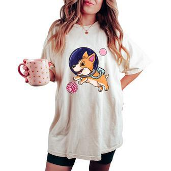 Demigirl Corgi In Space Trans Pride Women's Oversized Comfort T-shirt - Monsterry DE