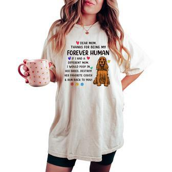 Dog Mom Forever Human Red Cocker Spaniel Women's Oversized Comfort T-shirt | Mazezy DE