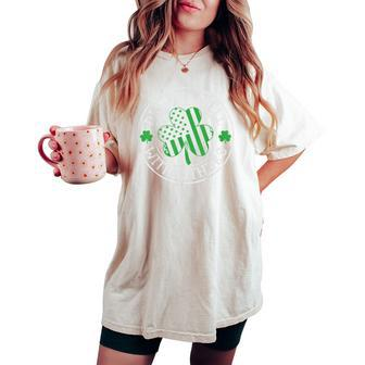 Drinks Well With Others St Patrick's Day Drunk Beer Women's Oversized Comfort T-shirt - Monsterry