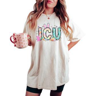 Easter Icu Nurse Bunny Spring Intensive Care Unit Nurse Women's Oversized Comfort T-shirt - Monsterry UK