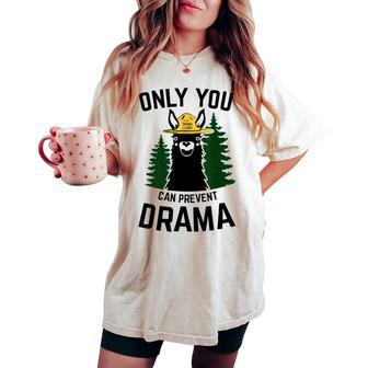 Drama Llama Only You Can Prevent Drama Sarcastic Lover Women's Oversized Comfort T-shirt - Seseable