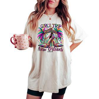 Girls Trip New Orleans 2024 Mardi Gras High Heels Women's Oversized Comfort T-shirt - Thegiftio UK