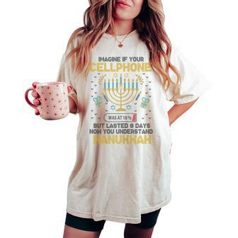 Hanukkah Cellphone Ugly Chanukkah Sweater Irish Women's Oversized Comfort T-shirt - Monsterry DE