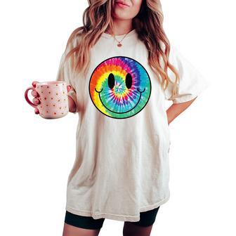 Happy Face Cute Aesthetic Tie Dye Smile Face Men Women's Oversized Comfort T-shirt - Monsterry CA