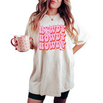 Howdy Southern Western Girl Country Rodeo Pink Cowgirl Women Women's Oversized Comfort T-shirt - Seseable