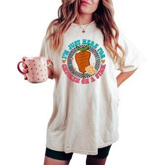 Im Just Here For Chicken On A Stick Fiesta San Antonio Women's Oversized Comfort T-shirt | Mazezy