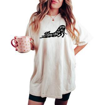 Keep Calm And Do Yoga Cat Women's Oversized Comfort T-shirt - Monsterry CA