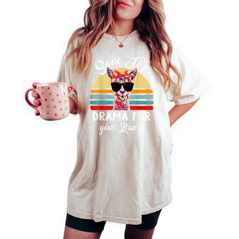 Llama Save Drama For Your Llama Mother Day Women's Oversized Comfort T-shirt - Monsterry