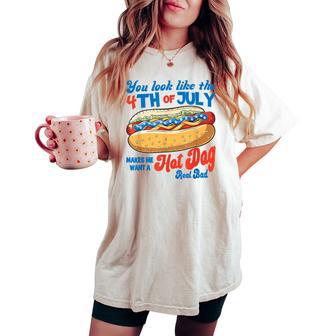 You Look Like The 4Th Of July Hot Dog American Kid Women's Oversized Comfort T-shirt | Seseable UK