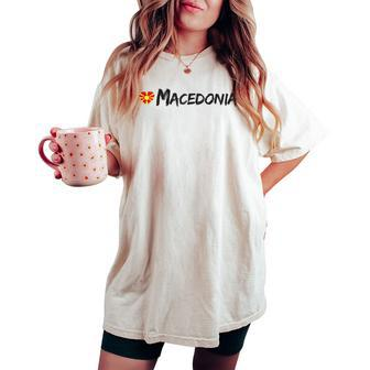 Love Macedonia T Heart Country Flag Souvenir Women's Oversized Comfort T-shirt - Monsterry DE