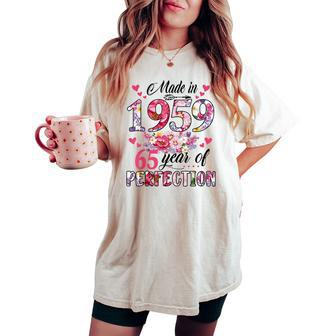 Made In 1959 Floral 65 Year Old 65Th Birthday Women Women's Oversized Comfort T-shirt | Mazezy