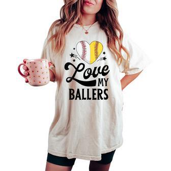 Mom S For Love My Ballers Softball Women's Oversized Comfort T-shirt - Monsterry UK