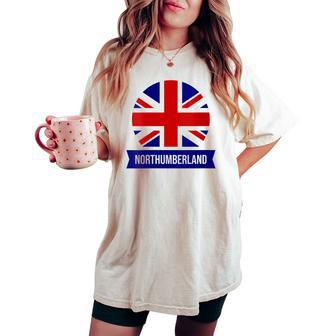 Northumberland English County Name Union Jack Flag Women's Oversized Comfort T-shirt - Seseable