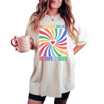 Pride Lgbtq Rainbow Flag Gay Pride Month Women's Oversized Comfort T-shirt | Mazezy