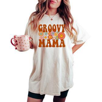 Retro Groovy Mama Matching Family Pregnancy Reveal Women's Oversized Comfort T-shirt - Seseable