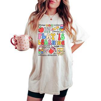 Retro Play Is Learning Kindergarten Teacher Daycare Women's Oversized Comfort T-shirt | Mazezy DE