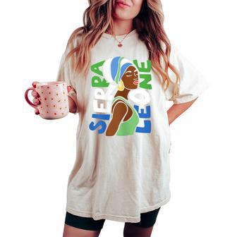 Sierra Leone Flag Ethnic African Heritage Black Woman Africa Women's Oversized Comfort T-shirt - Monsterry AU