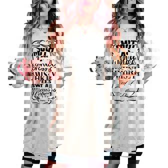 Smooth As Whiskey Sweet As Strawberry Wine Western Country Women's Oversized Comfort T-shirt | Seseable CA