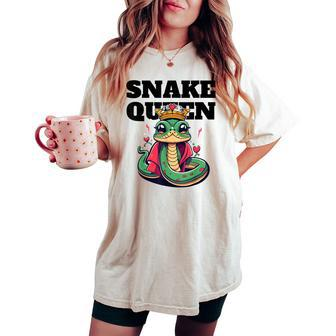 Snake Queen Girls Snake Lover Snake Women's Oversized Comfort T-shirt - Monsterry