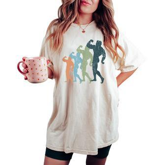 Sports Mom & Dad Silhouette Vintage Body Building Women's Oversized Comfort T-shirt - Monsterry