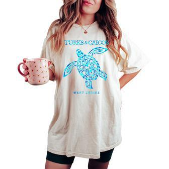 Turks And Caicos Islands Sea Turtle Boys Girls Souvenir Women's Oversized Comfort T-shirt - Seseable