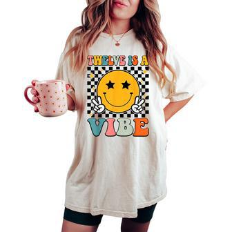 Twelve Is A Vibe 12Th Birthday Groovy Boys Girls 12 Year Old Women's Oversized Comfort T-shirt | Mazezy