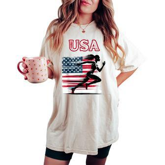 Usa Track And Field Girls Accessories Apparel Women's Oversized Comfort T-shirt - Monsterry DE