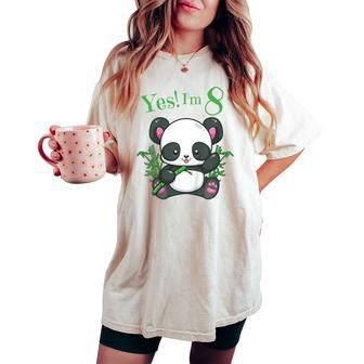 Youth Panda 8Th Birthday T Girls Birthday Outfit Age 8 Women's Oversized Comfort T-shirt - Seseable