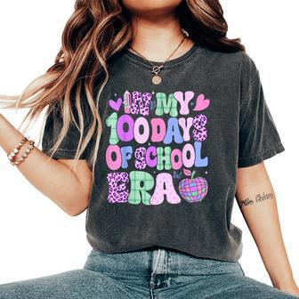 In My 100 Days Of School Era Groovy 100Th Day Of School 2024 Women's Oversized Comfort T-Shirt | Mazezy