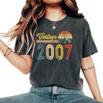 17 Years Old Vintage 2007 17Th Birthday For Girl Boy Women's Oversized Comfort T-Shirt - Seseable